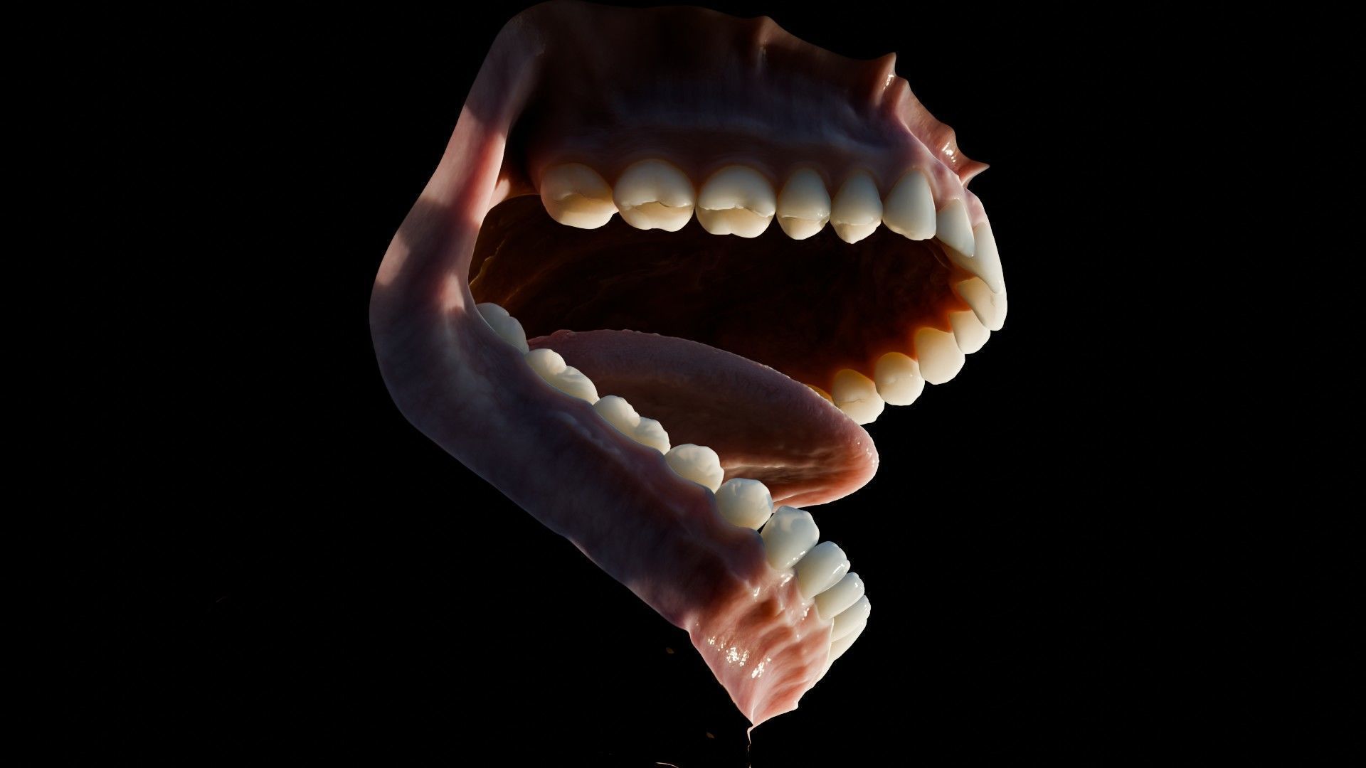 Photorealistic human mouth Low-poly 3D model_16