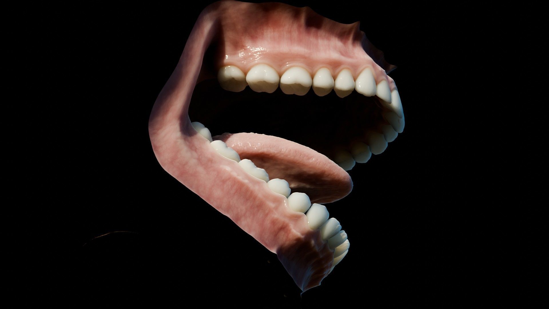 Photorealistic human mouth Low-poly 3D model_23