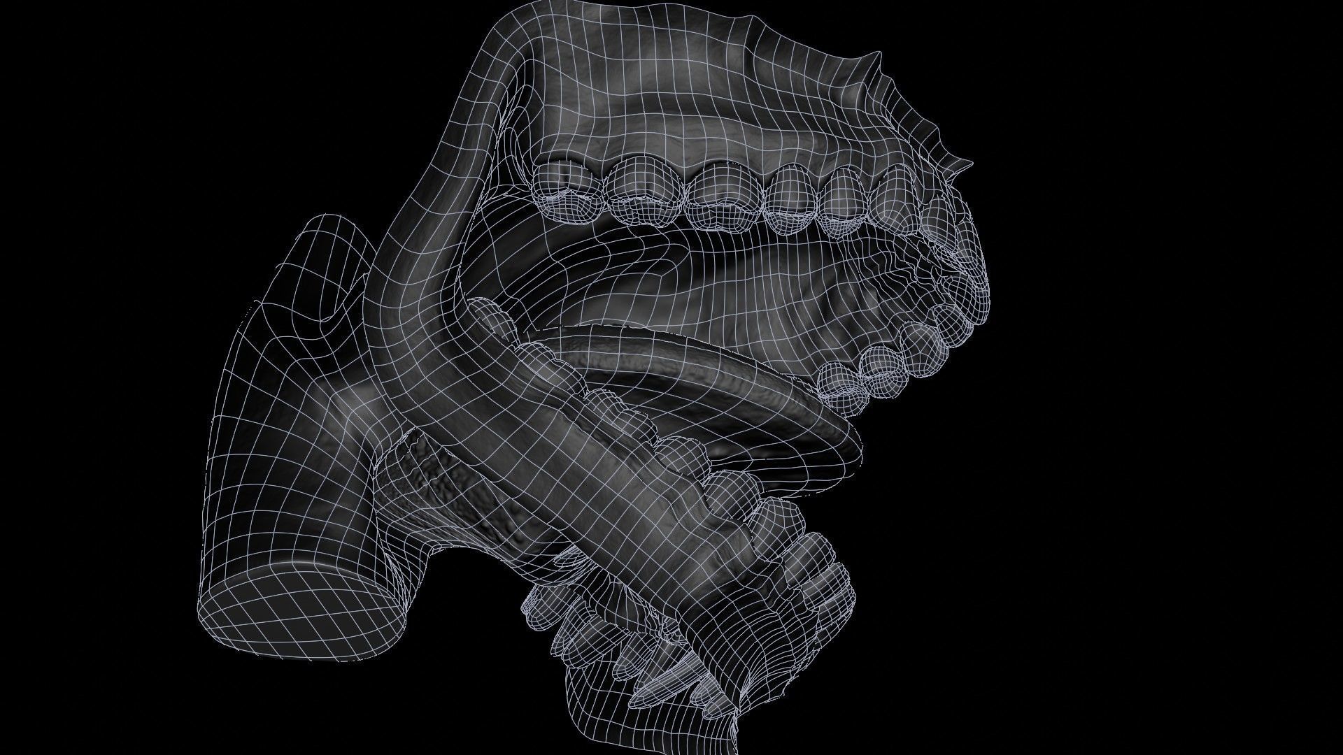 Photorealistic human mouth Low-poly 3D model_37