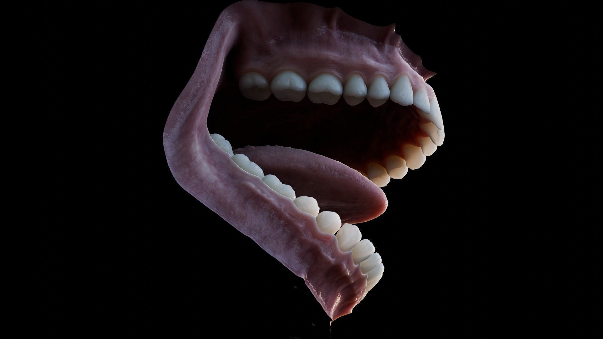Photorealistic human mouth Low-poly 3D model_9