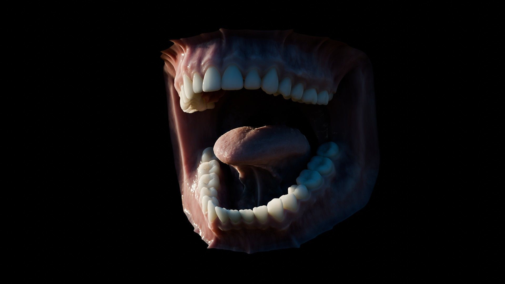Photorealistic human mouth Low-poly 3D model_25