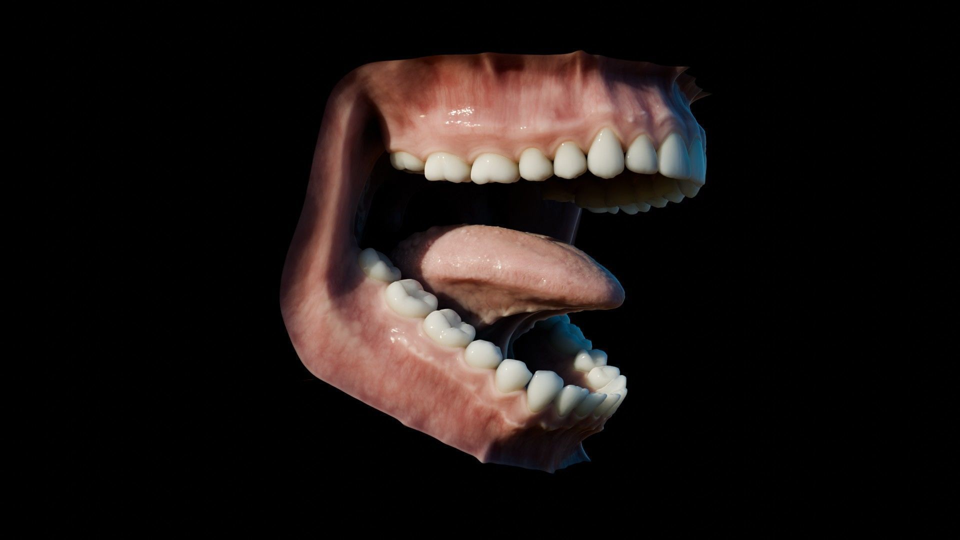 Photorealistic human mouth Low-poly 3D model_21