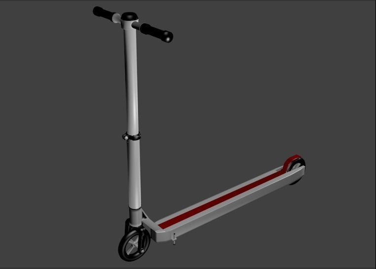 Scooter with handlebar 3D model_2