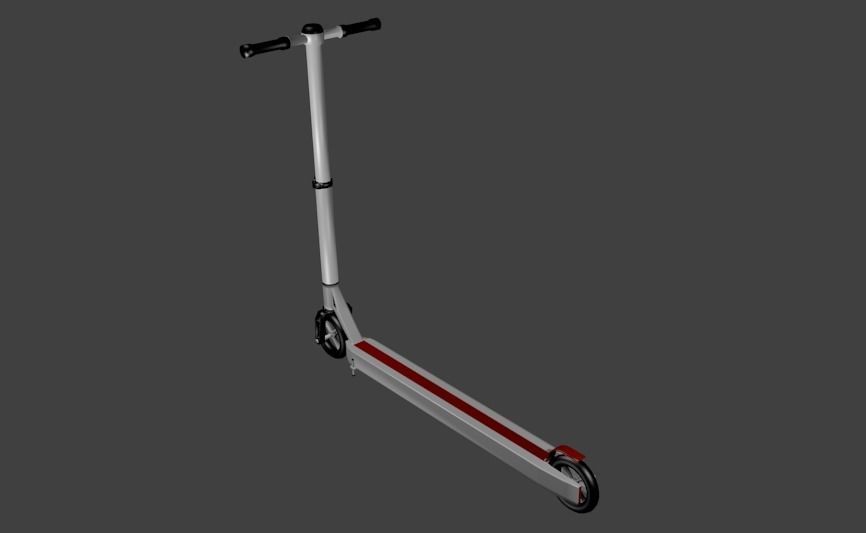 Scooter with handlebar 3D model_1