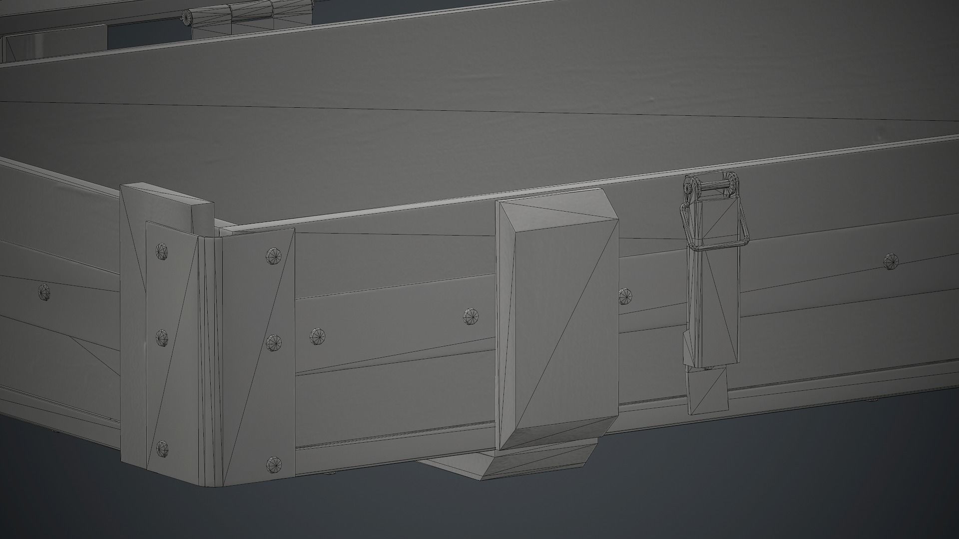 Old Wooden Weapon Case 1 PBR Game Ready Low-poly 3D model_29