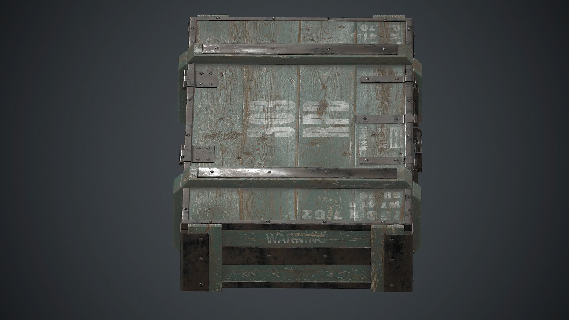 Old Wooden Weapon Case 1 PBR Game Ready Low-poly 3D model_15