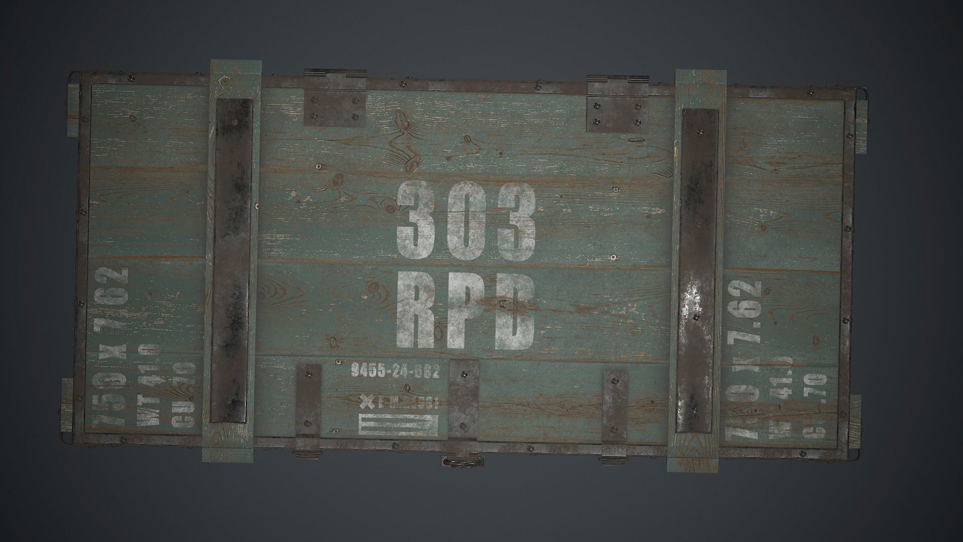 Old Wooden Weapon Case 1 PBR Game Ready Low-poly 3D model_13