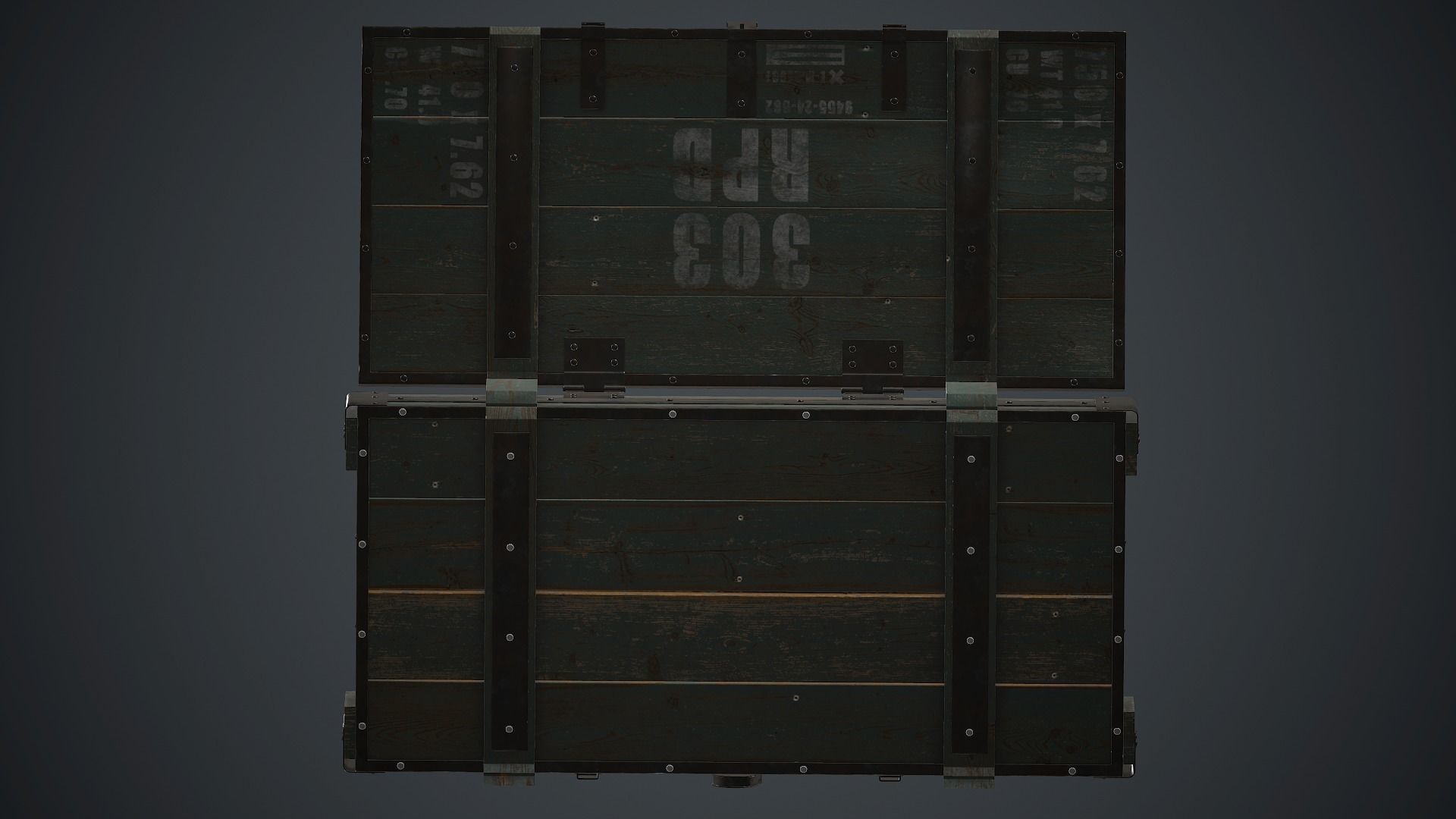 Old Wooden Weapon Case 1 PBR Game Ready Low-poly 3D model_26