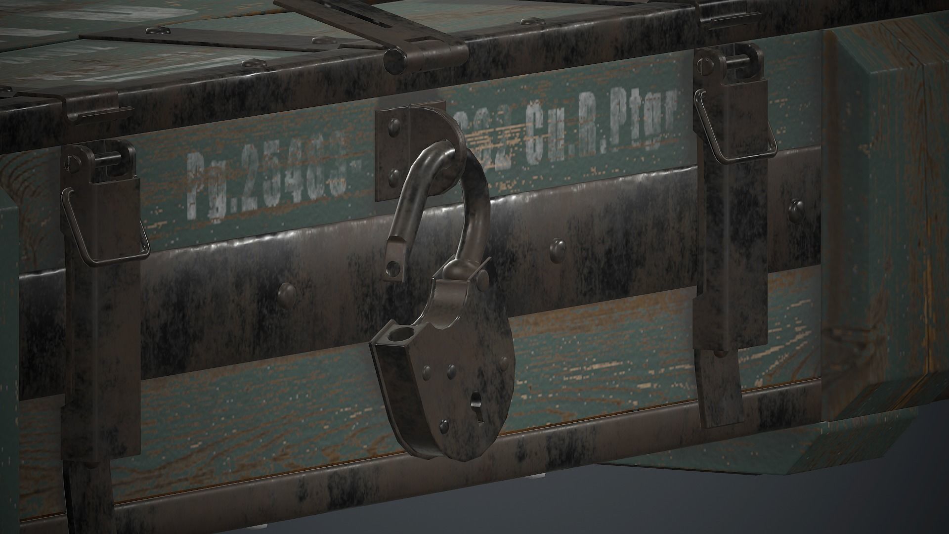 Old Wooden Weapon Case 1 PBR Game Ready Low-poly 3D model_18