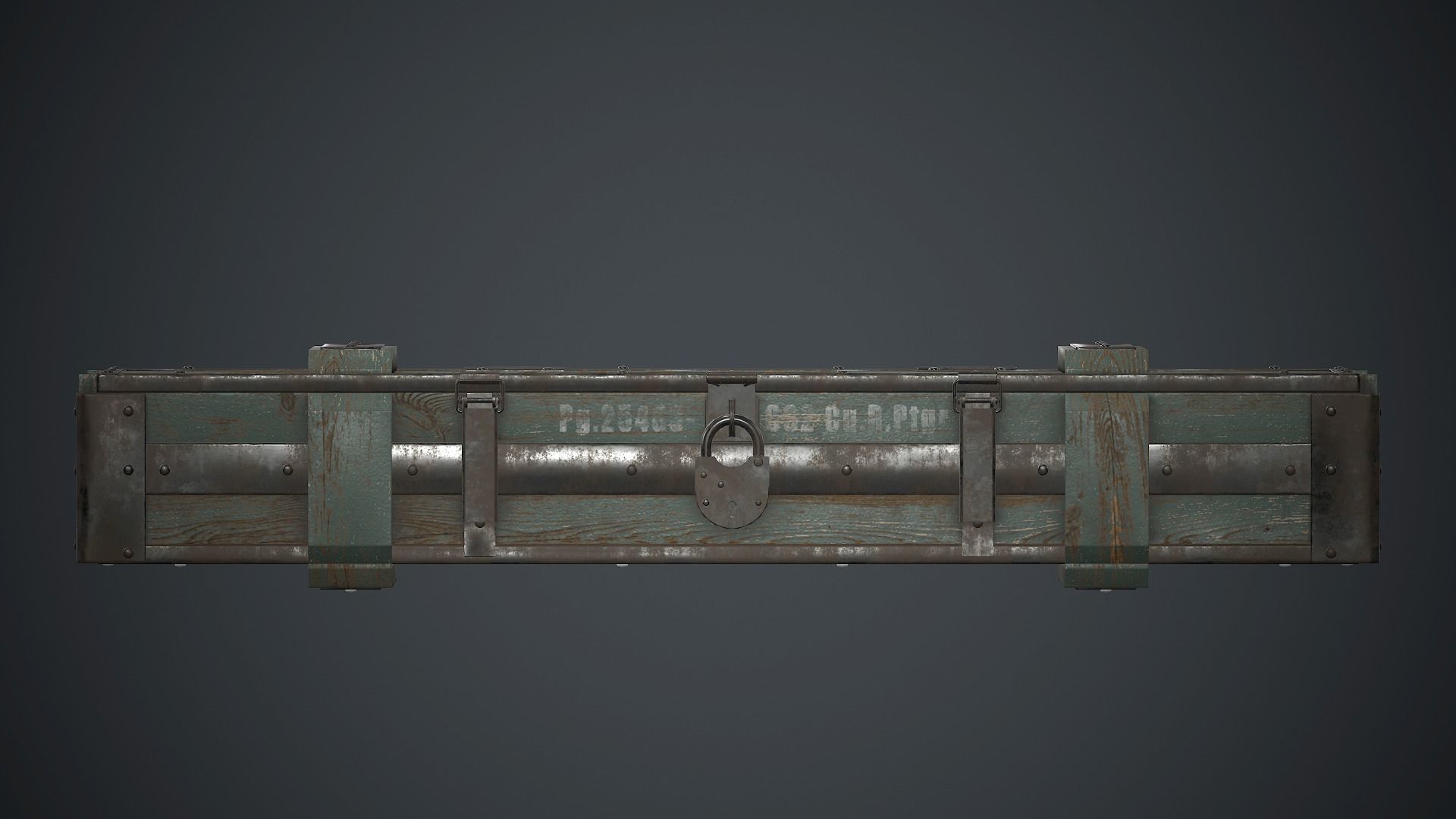 Old Wooden Weapon Case 1 PBR Game Ready Low-poly 3D model_8