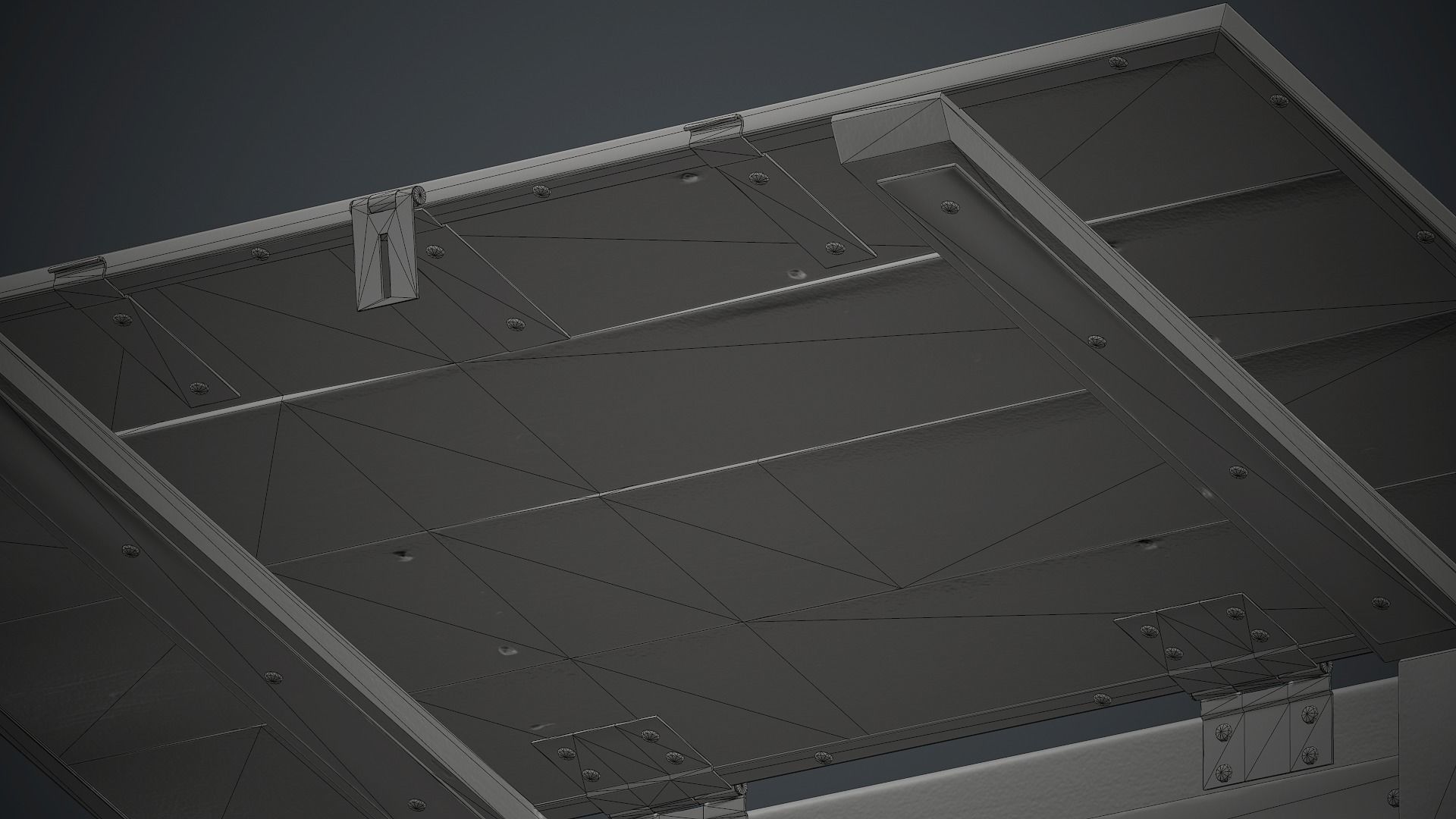 Old Wooden Weapon Case 1 PBR Game Ready Low-poly 3D model_33