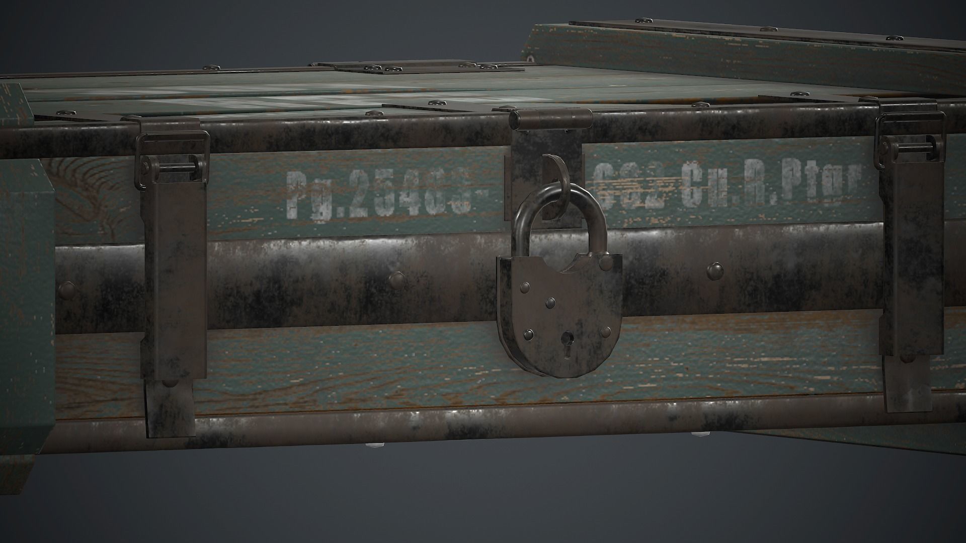 Old Wooden Weapon Case 1 PBR Game Ready Low-poly 3D model_12