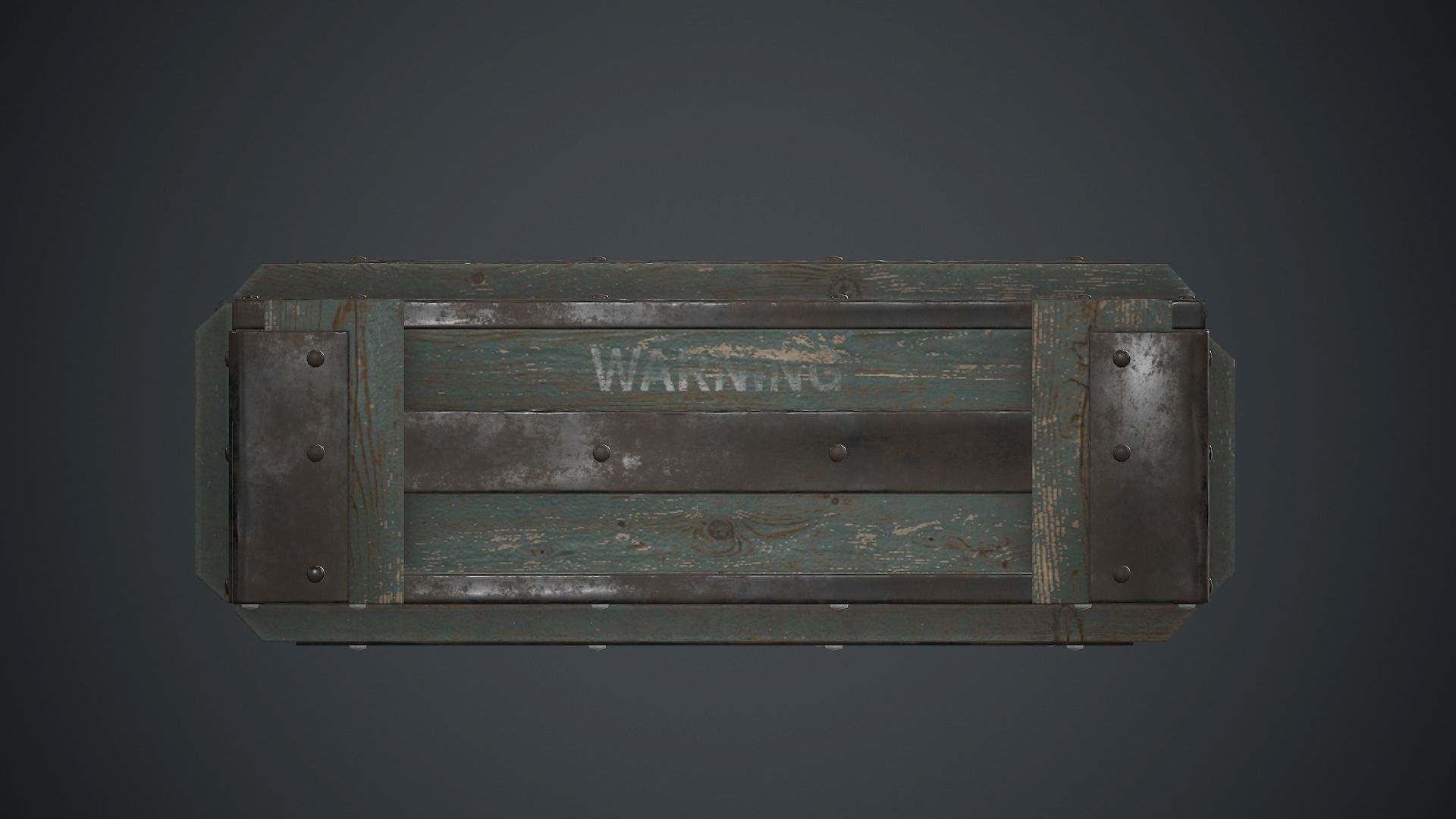 Old Wooden Weapon Case 1 PBR Game Ready Low-poly 3D model_9
