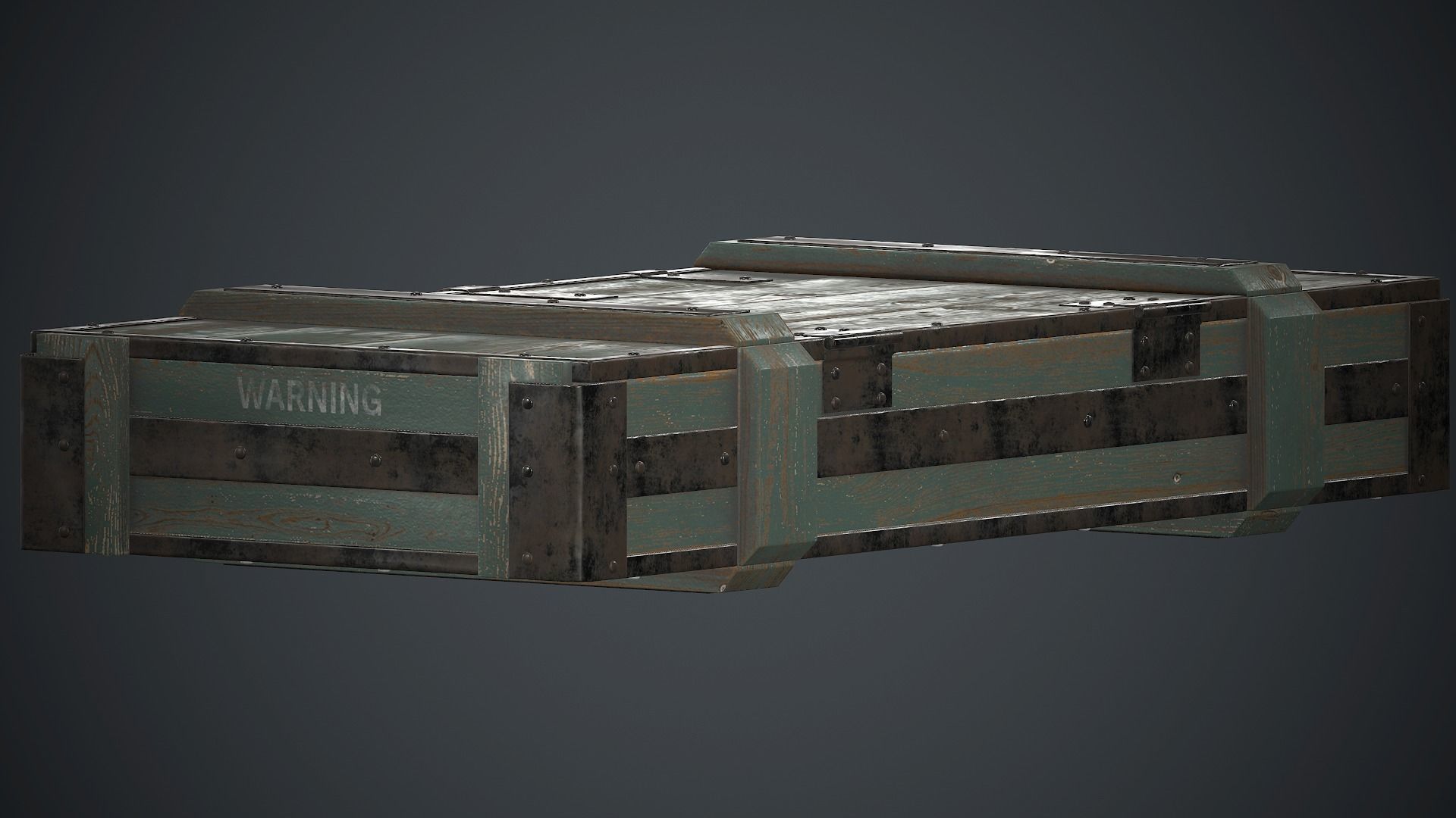 Old Wooden Weapon Case 1 PBR Game Ready Low-poly 3D model_14