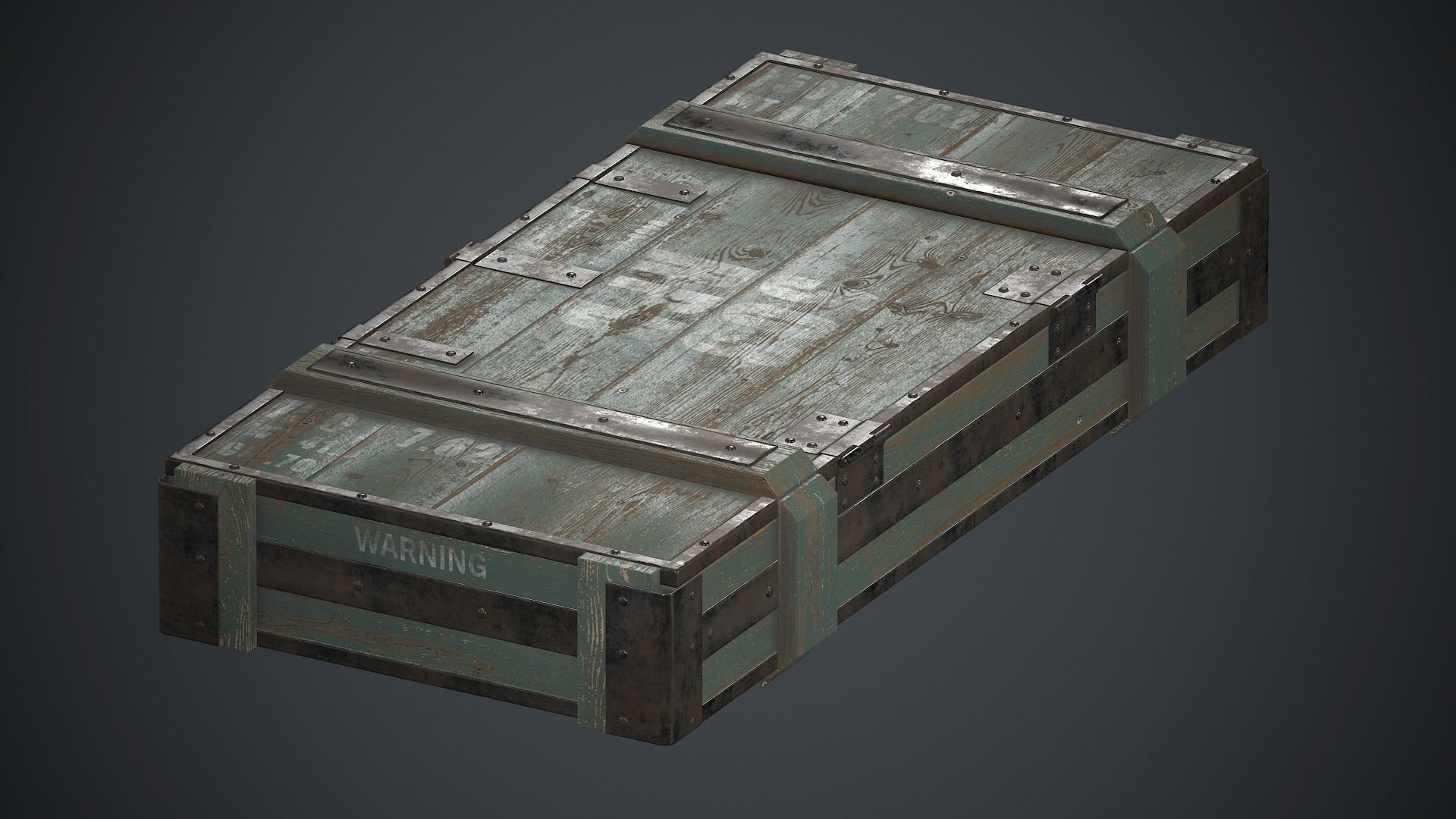 Old Wooden Weapon Case 1 PBR Game Ready Low-poly 3D model_16