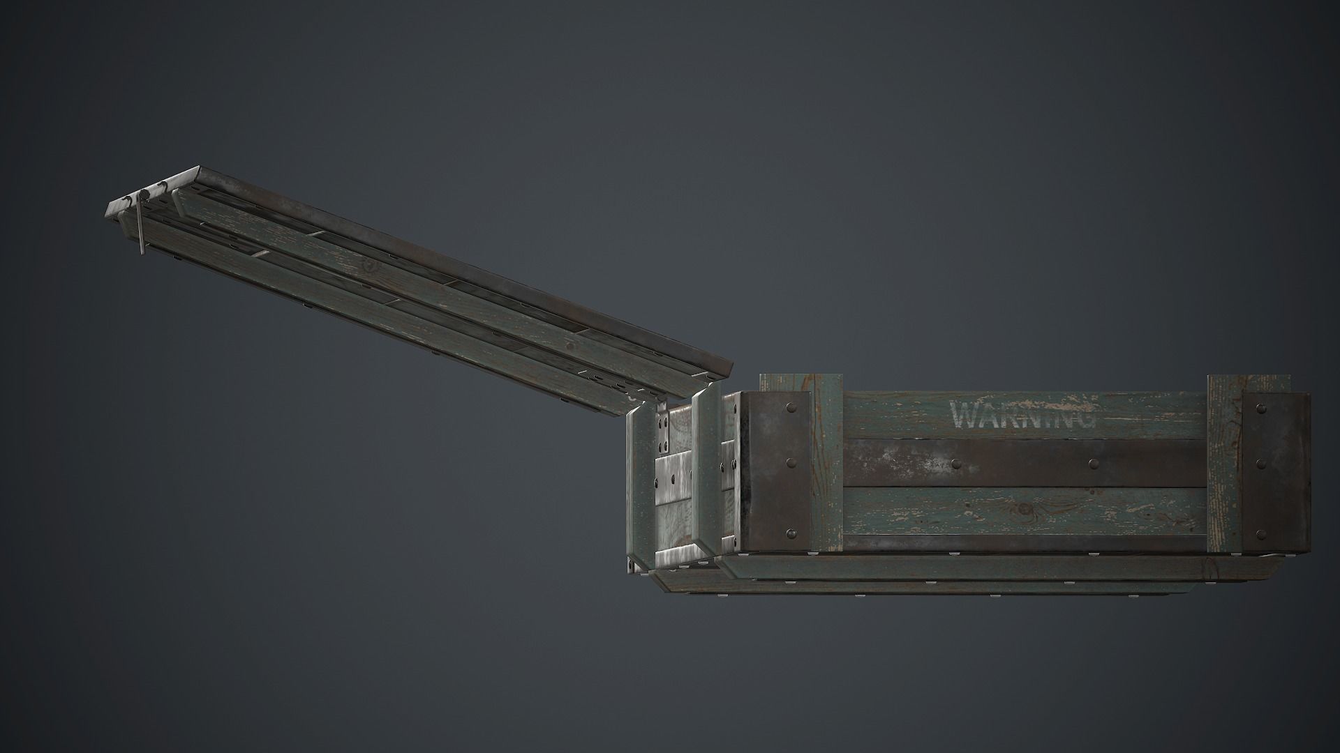 Old Wooden Weapon Case 1 PBR Game Ready Low-poly 3D model_23
