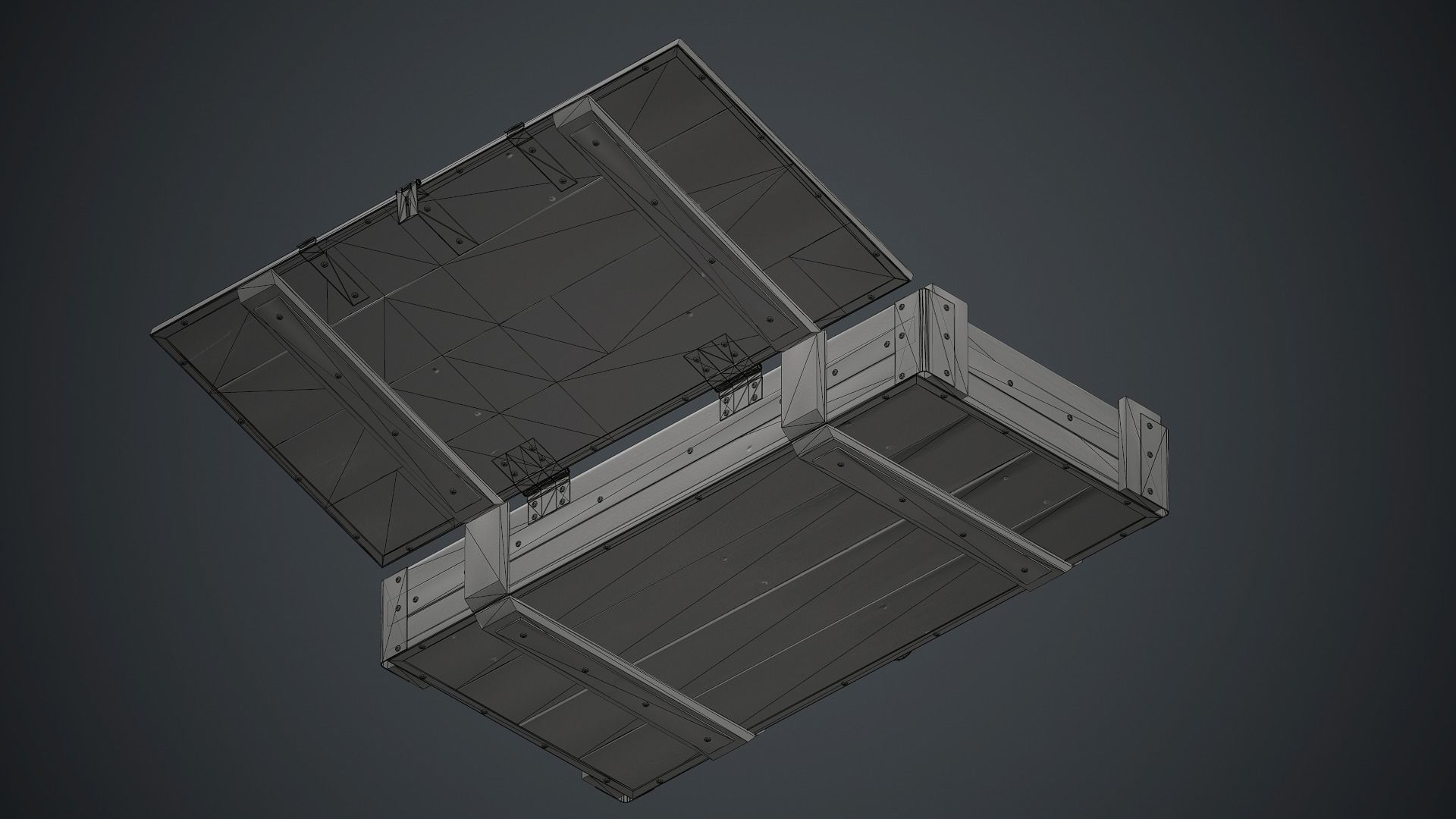 Old Wooden Weapon Case 1 PBR Game Ready Low-poly 3D model_34