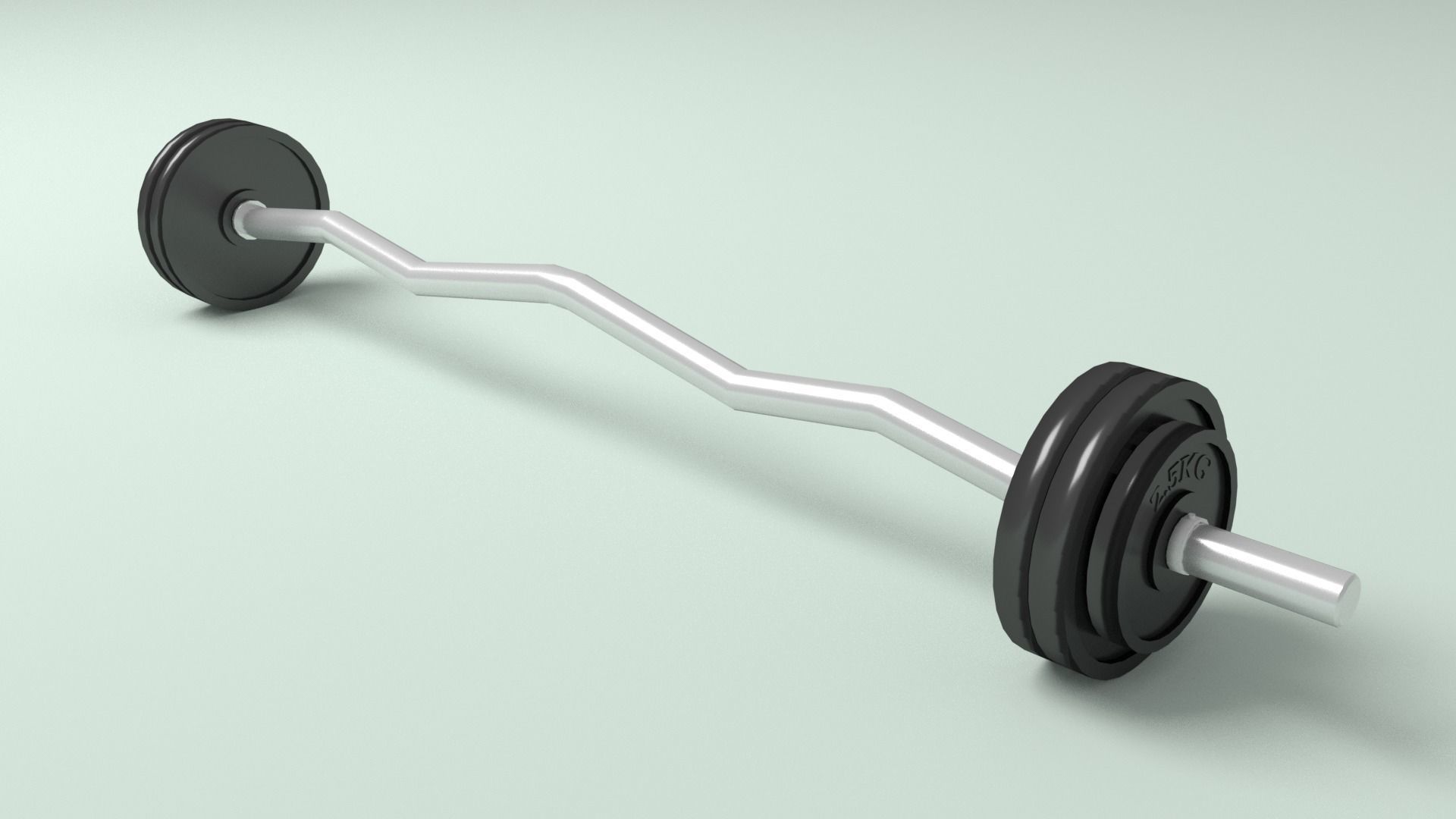 Home Gym Station and Free Weights Low-poly 3D model_9