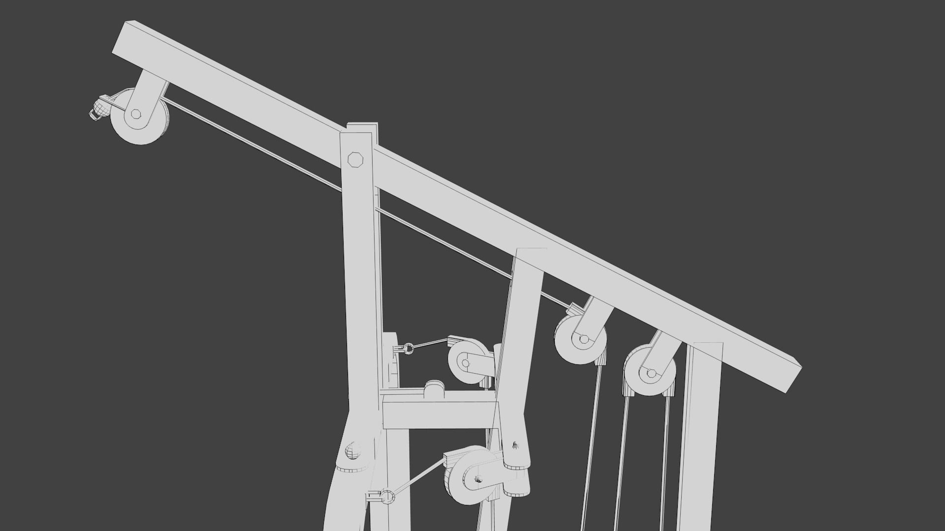 Home Gym Station and Free Weights Low-poly 3D model_13