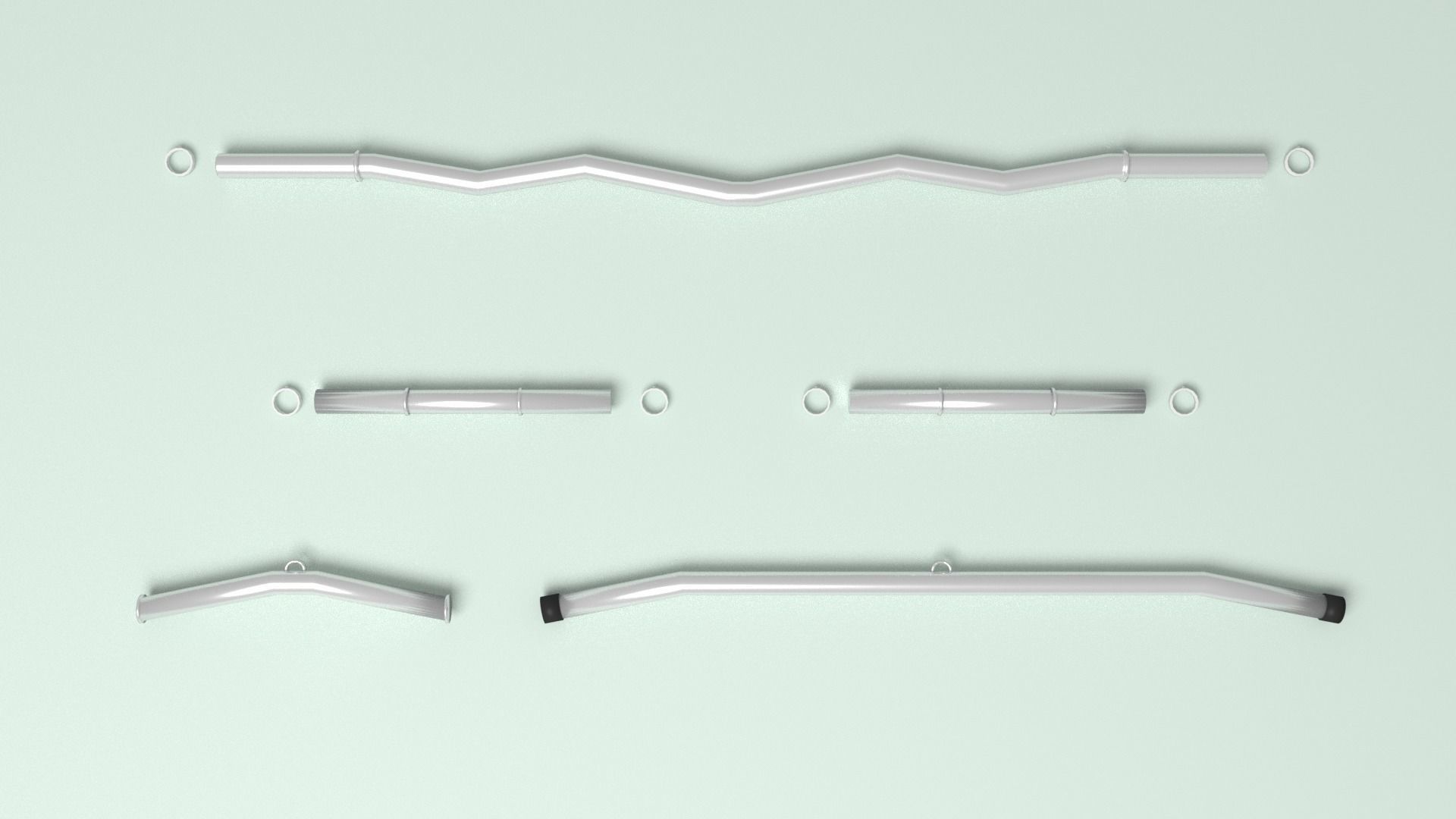 Home Gym Station and Free Weights Low-poly 3D model_8