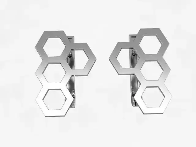 Earrings Honeycomb set 