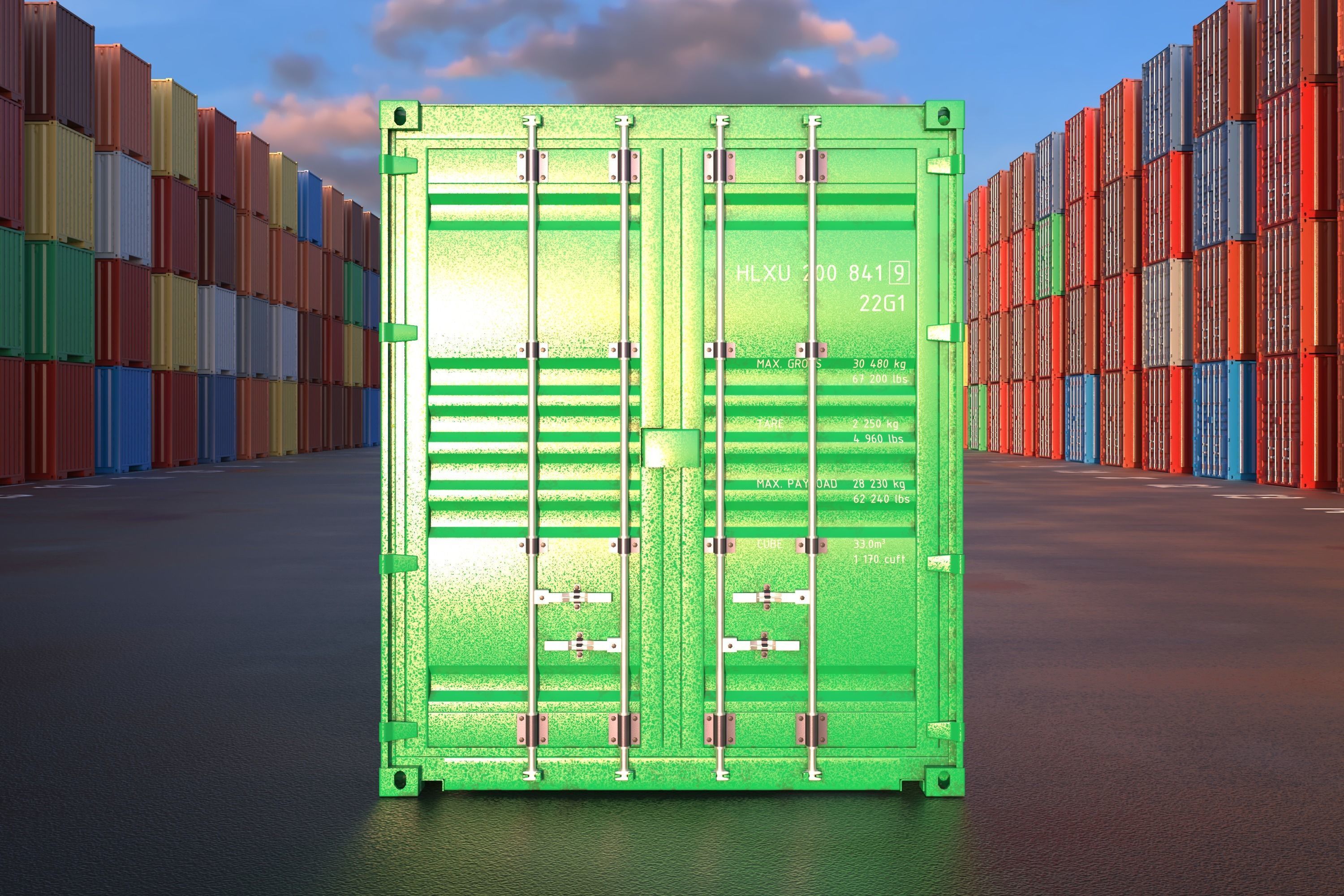 40ft Shipping Container - Detailed 3D model_1