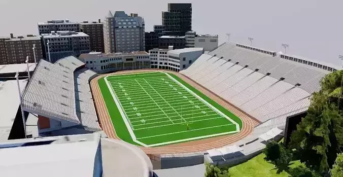 Percival Molson Memorial Stadium Low-poly 3D model