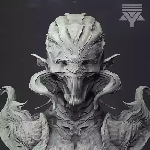 Demon - Alien Bust Highpoly 3D model