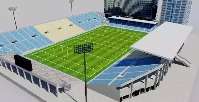 Chichibunomiya Rugby Stadium - Tokyo Low-poly 3D model
