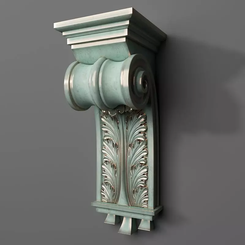 Corbel ornate on wall 3D print model_0