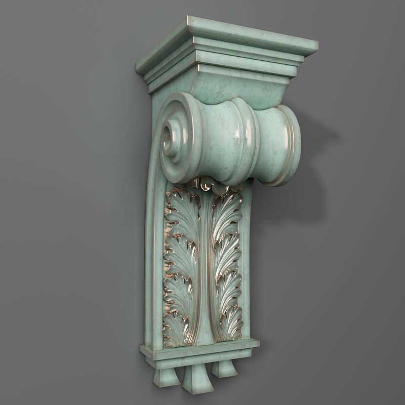 Corbel ornate on wall 3D print model_1