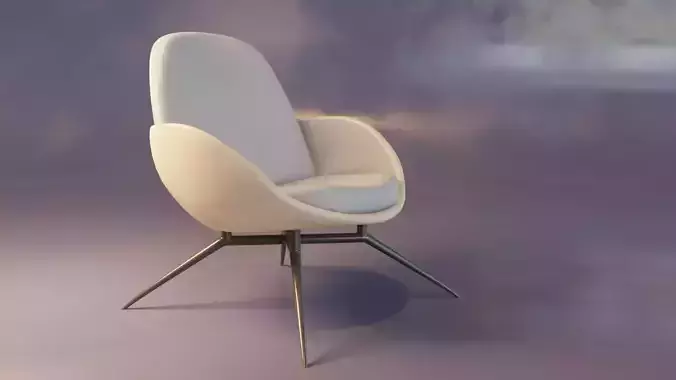 Moon Armchair Low-poly 3D model