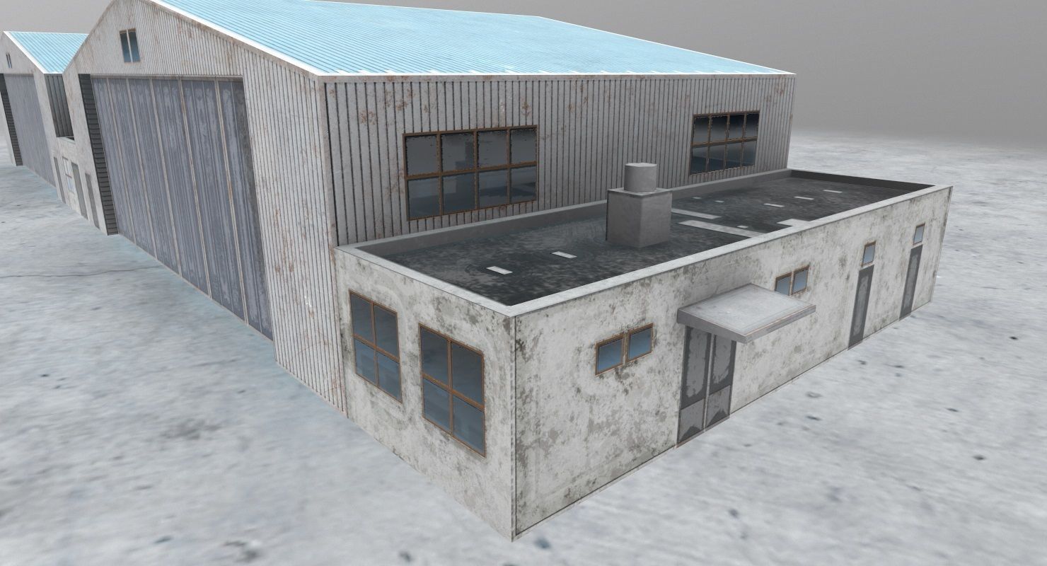 LHBP Hangar 2 Low-poly 3D model_4