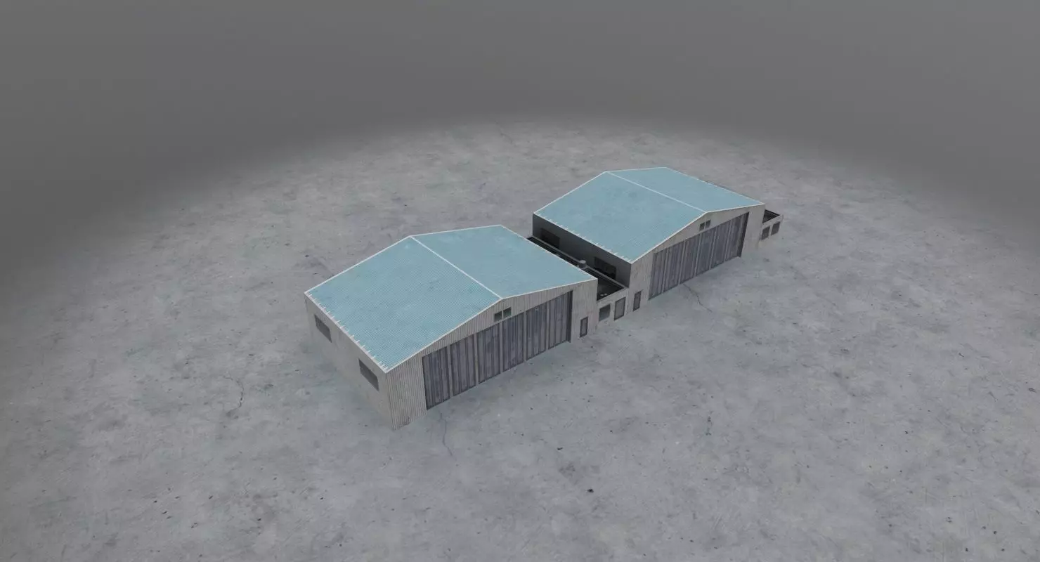 LHBP Hangar 2 Low-poly 3D model_0