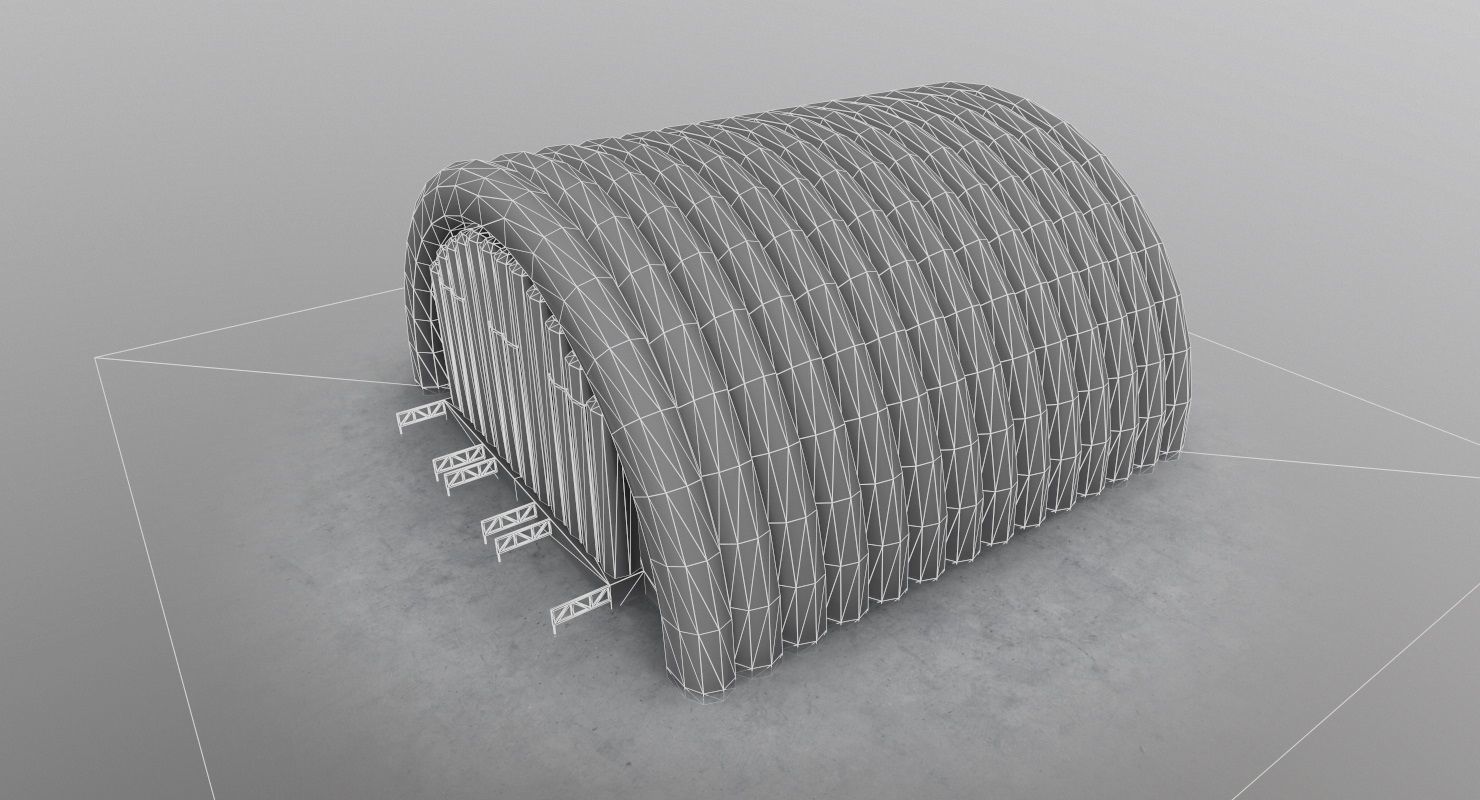 LHBP Hangar 5 Low-poly 3D model_7