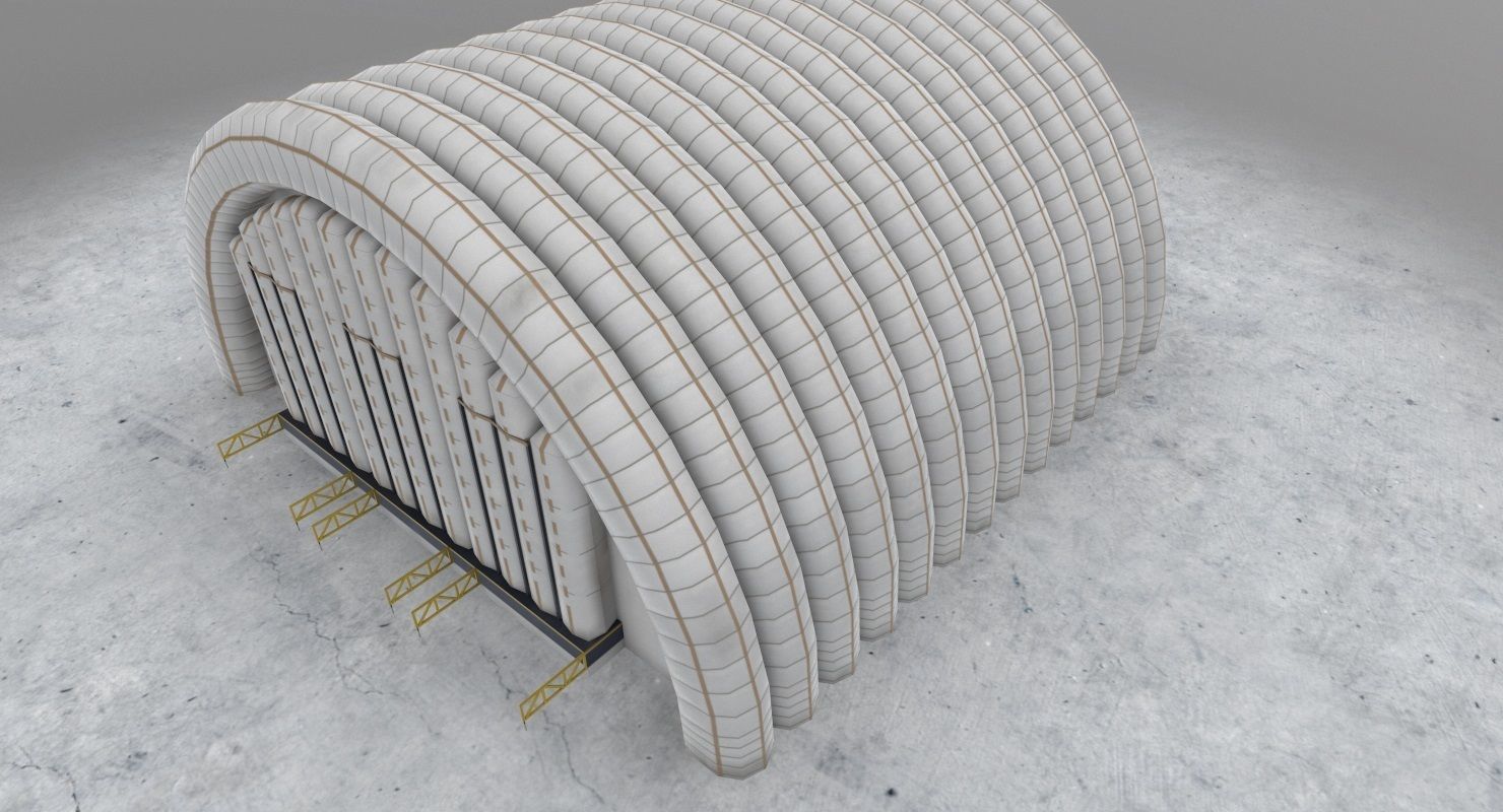 LHBP Hangar 5 Low-poly 3D model_3