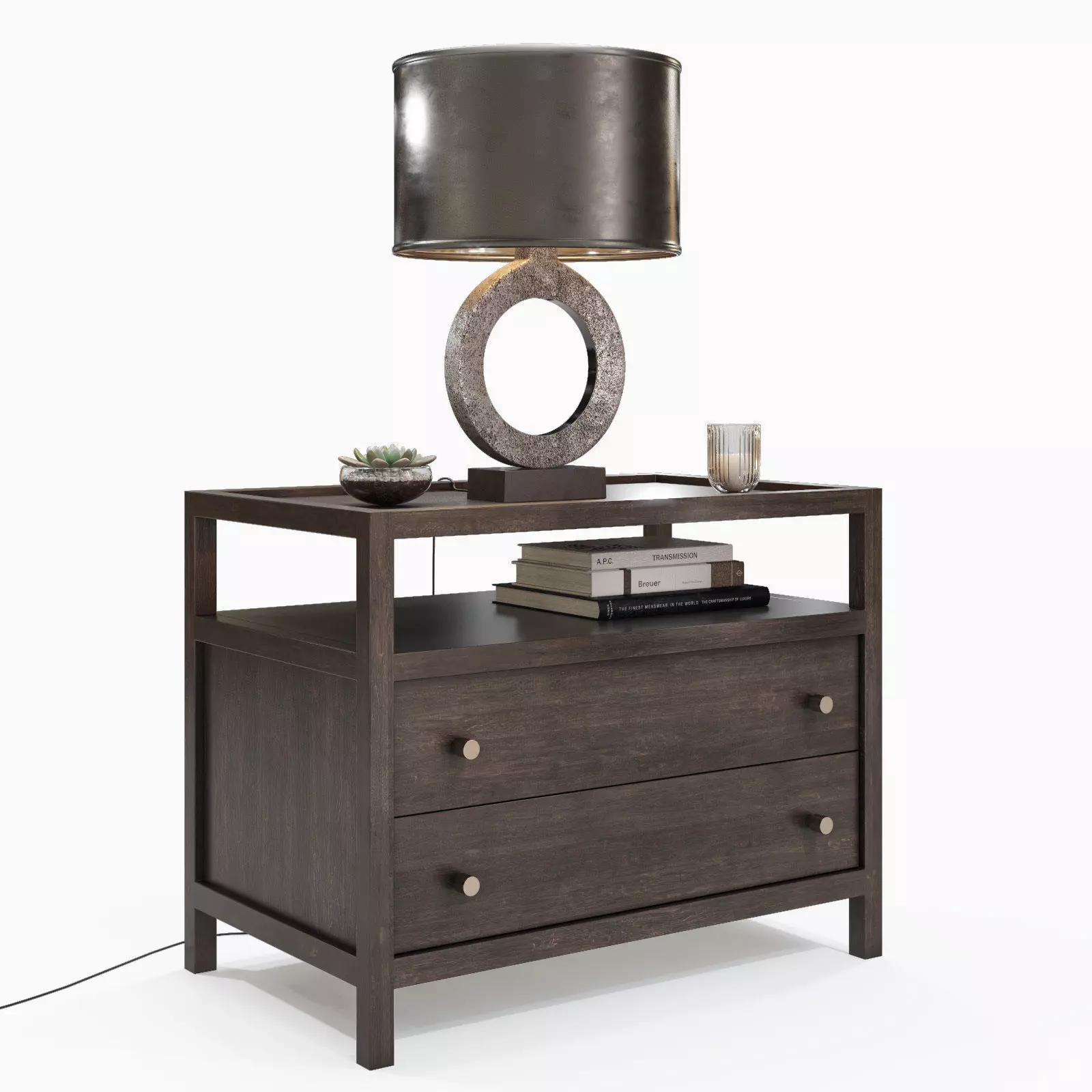 Crate and Barrel - Keane Solid Wood Nightstand 3D model