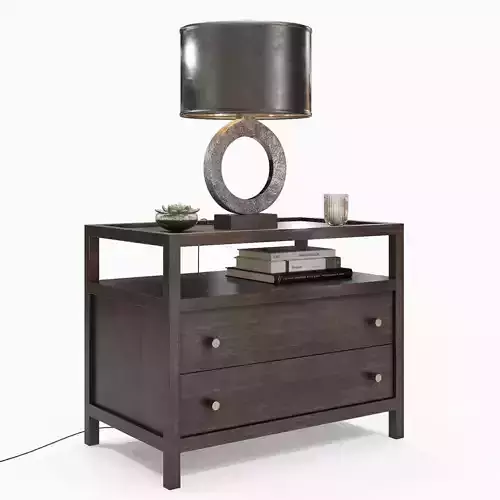 Crate and Barrel - Keane Solid Wood Nightstand  3D model