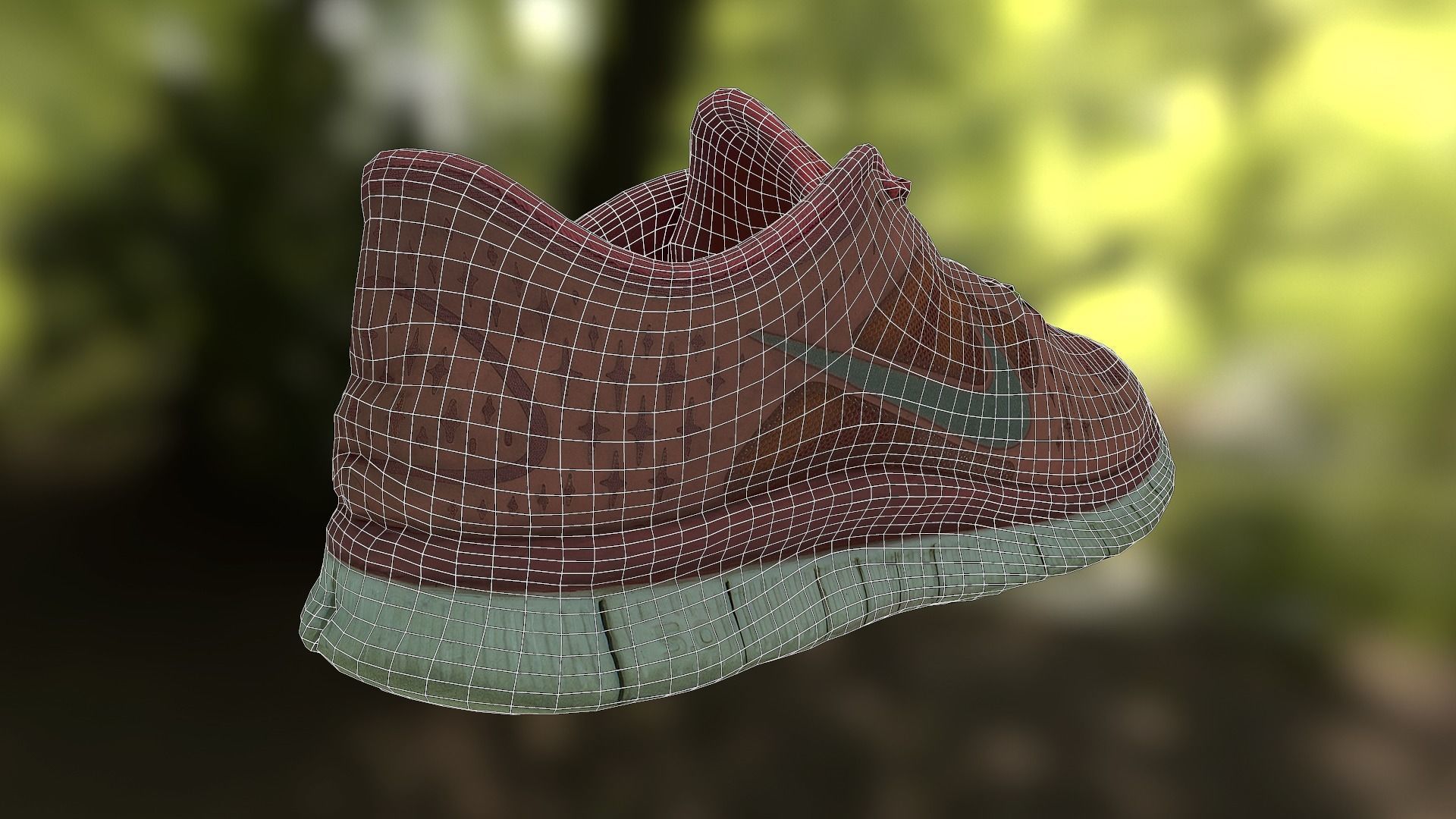 Worn Nike Free Run 3 sneaker shoe low poly 3D model Low-poly 3D model_7