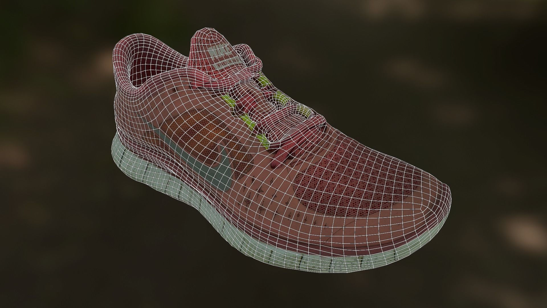 Worn Nike Free Run 3 sneaker shoe low poly 3D model Low-poly 3D model_6