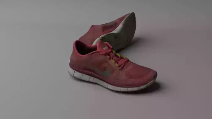 Worn Nike Free Run 3 sneaker shoe low poly 3D model