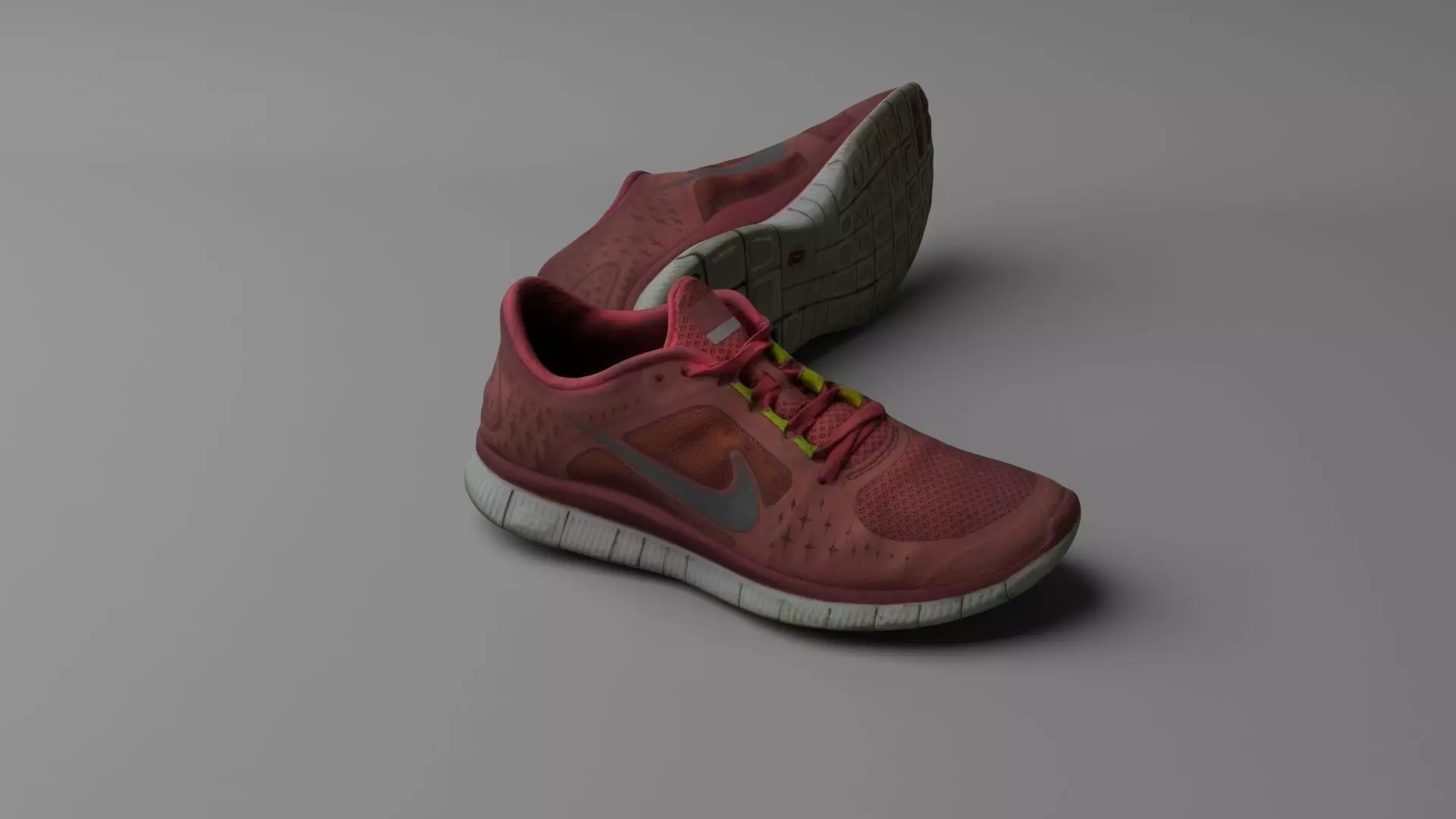 Worn Nike Free Run 3 sneaker shoe low poly 3D model Low-poly 3D model_0