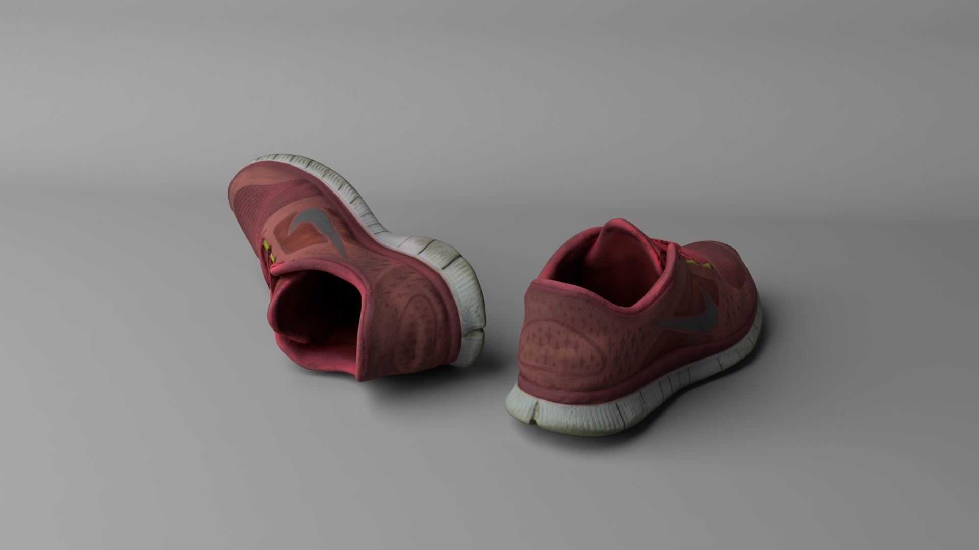 Worn Nike Free Run 3 sneaker shoe low poly 3D model Low-poly 3D model_4