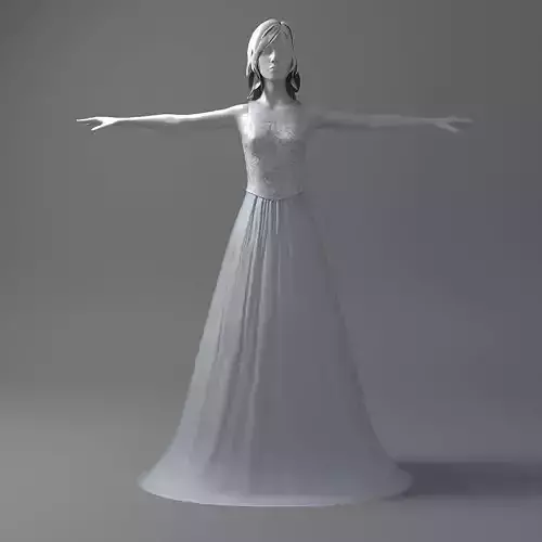 Nice wedding dress 3D model