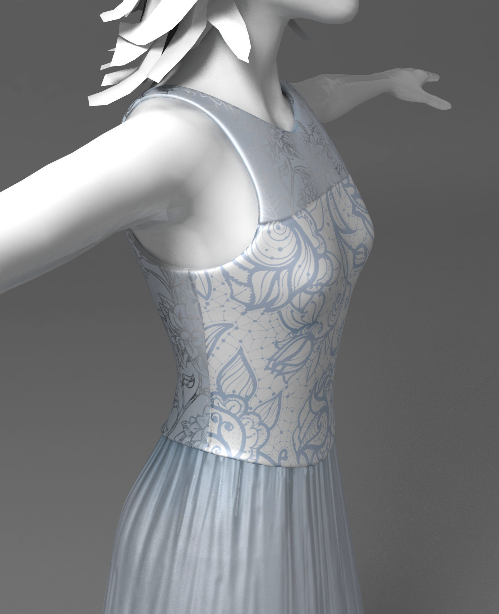 Nice wedding dress 3D model_6
