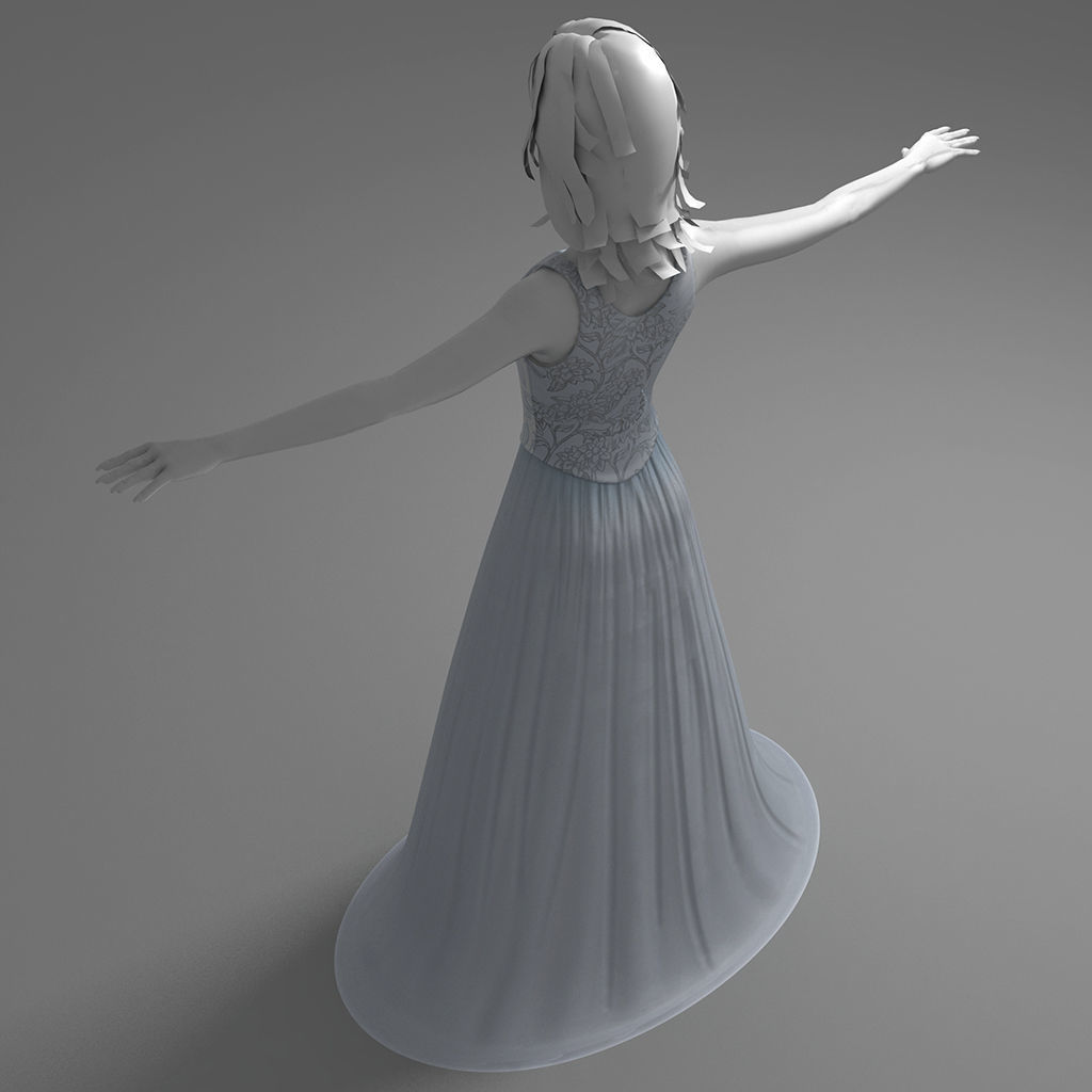 Nice wedding dress 3D model_4
