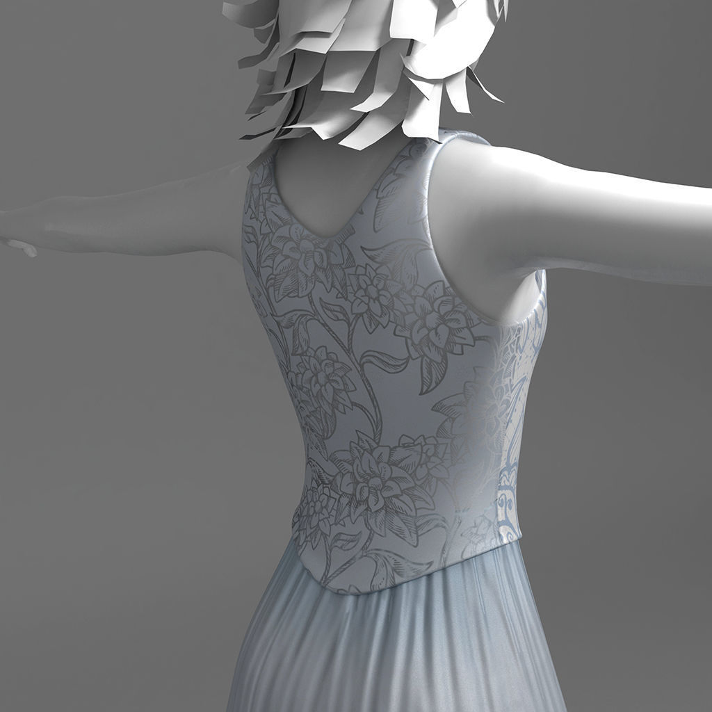 Nice wedding dress 3D model_1