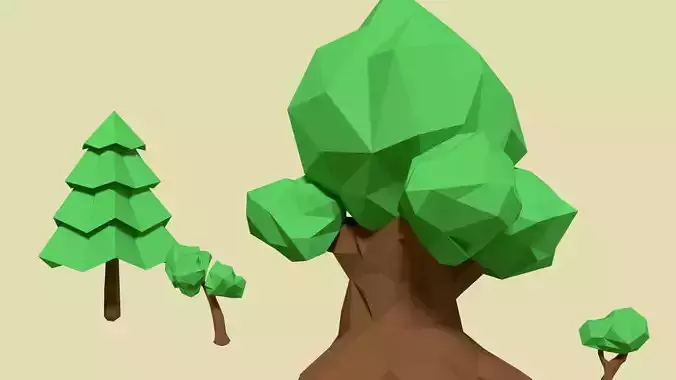 Ultimate Low Poly Tree Pack - 50 Trees Low-poly 3D model