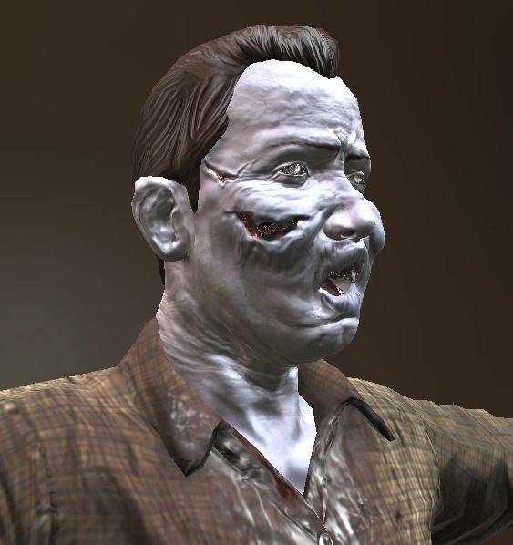 Zombie Male Low-poly 3D model_11