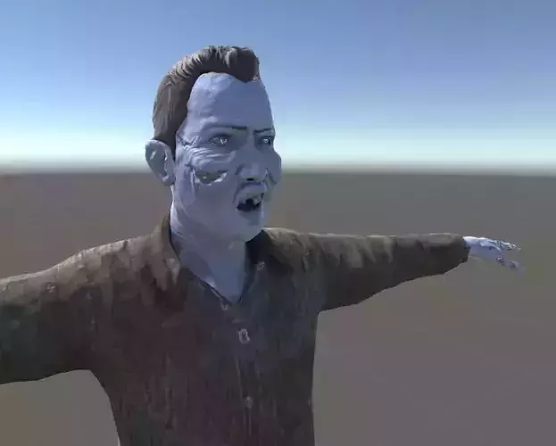 Zombie Male Low-poly 3D model